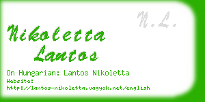 nikoletta lantos business card